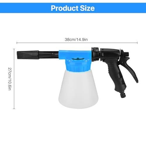 SUNJULY Auto-Schaumpistole, 900ML Multifunktionale Auto Reinigung Schaum Pistole, Einstellbare Profi Schaum Waschpistole für Auto-und Motorrad Gärten Waschen Werkzeug fit Gartenschlauch SchaumsprüHer