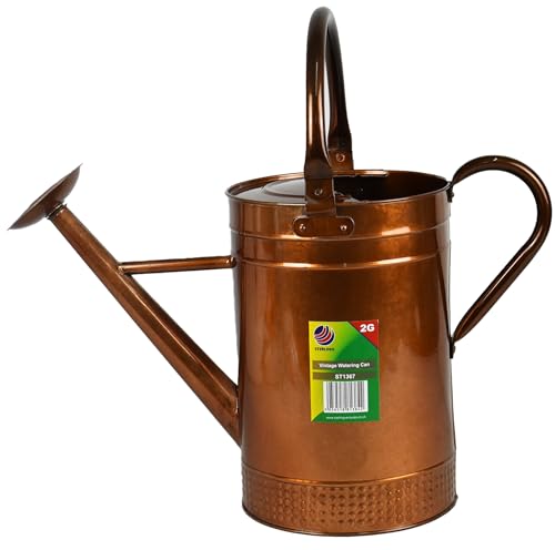 Watering Can Traditional Vintage 5L Can for Indoor & Outdoor Plants Garden Flowers (Brown)