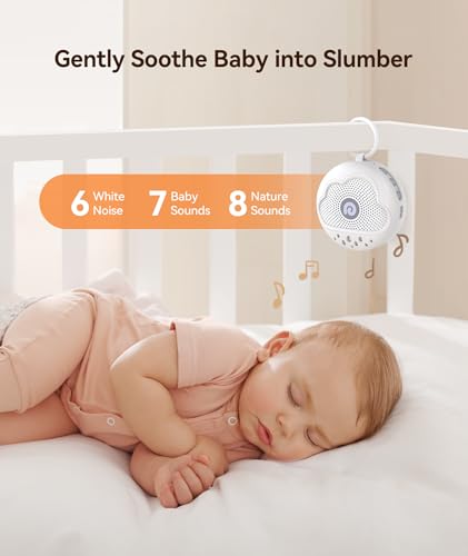 Image of Dreamegg White Noise Machine - Portable Sound Machine Baby with Safe Silicone Cover, Features Powerful Battery, 21 Soothing Sound, Noise Canceling for Sleeping, Baby Registry Gift, Nursery, Travel