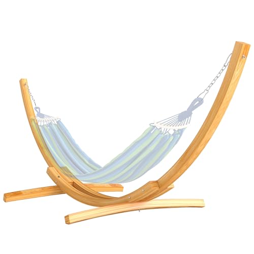 Outsunny Soporte para Hamaca de Madera 325x120x118 cm Estructura para Hamaca Carga 120 kg para Jardín Terraza Balcón Natural