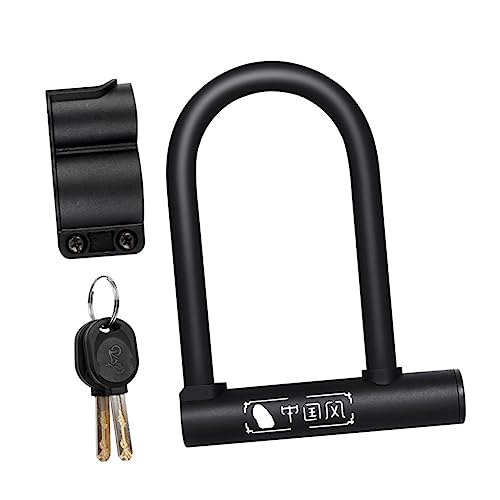 BRIGHTFUFU Heavy Duty U Lock for Bicycles Secure Bike Lock Shackle Theft Mountain Bike U Lock for Road and Commute Bikes Durable Construction Key Included