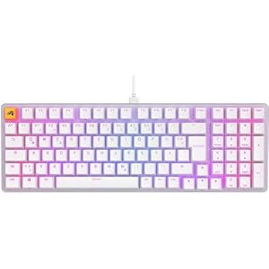 Glorious Gaming GMMK 2 Full Size (96%) – Mechanisches Gaming-Keyboard, Aluminiumrahmen, anpassbar, Doubleshot-Kappen, Fox Schalter, tastenweise RGB, Deutsch QWERTZ Layout – Weiß