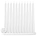 12 Pack Tall Taper Candles - 12 Inch White Dripless, Unscented Dinner Candle - Paraffin Wax with Cotton Wicks - 10 Hour Burn Time