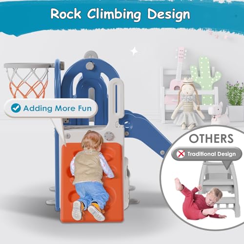 image for BIERUM 5 in 1 Toddler Slide, Swing and Slide for Toddlers Age 1-3 with