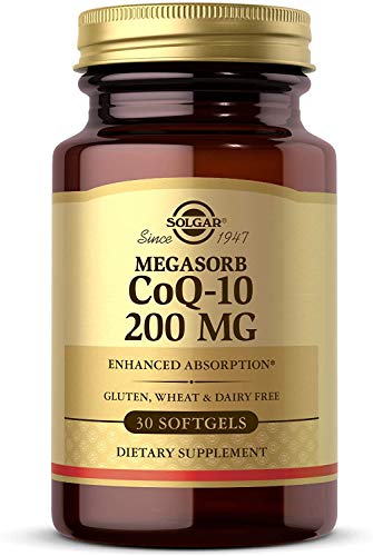Solgar Megasorb Coq-10 200 Mg, 30 Softgels - Supports Heart & Brain Function - Coenzyme Q10 Supplement - Enhanced Absorption - Gluten Free, Dairy Free - 30 Servings #TOP16