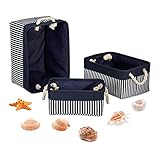 Dekorativ: Maritimes Design der Körbe - Frischer Wind mit Streifen und eleganten Farben für Zuhause