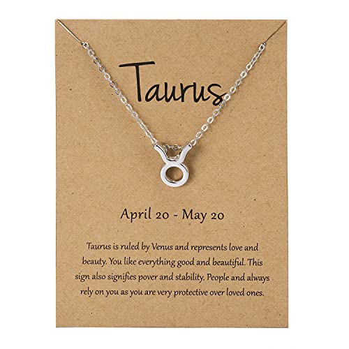 pendant zodiac card star sign necklace for women and girl