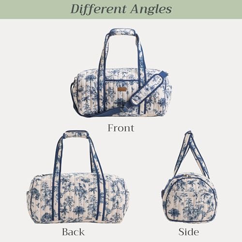 Maison d'Hermine Travel Duffle bag Cotton Quilted bag Overnight Luggage Weekender Business Travellers Family Trip - Bonobo - Blue4
