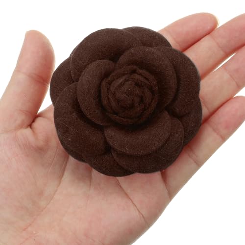 Image of PATIKIL Camellia Fabric Pin, 2 Pcs Flower Brooch Artificial Flowers Brooches for Women Girls Cloth Wedding Party Decor Accessories Jewelry Gift, White