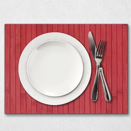 Comart - Amerikanisches Platzdeckchen Bambus Edge - Set mit 4 Tischsets 30 x 45 cm - waschbar - Hitzebeständig - für Frühstück, Mittagessen - Elegante Platzsets - Umweltfreundlich aus Bambus - Farbe