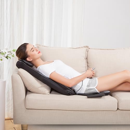 Image of Snailax Shiatsu Massage Cushion with Heat Massage Chair Pad Kneading Back Massager for Pain Relief Deep Tissue 3D Roller Travel Up /Down to Relax Tense Muscle, Office Home Use
