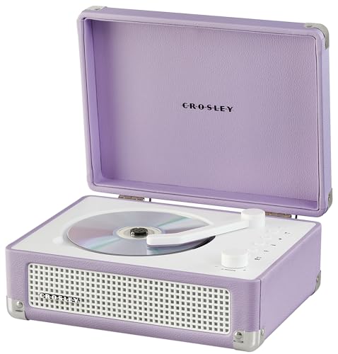 Image of Crosley CR3505A-LN Cruiser Retro Portable CD Player with Stereo Bluetooth Speakers and FM Radio, Lavender