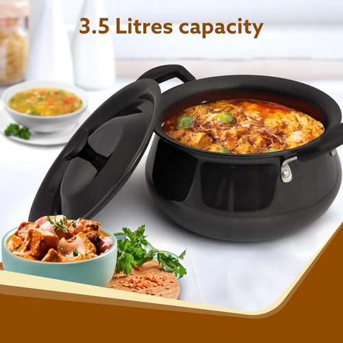 Handi de aluminio de 3,5 litros con placa de 4 mm de grosor color negro 3