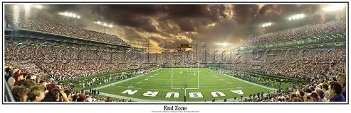 SportPicturesOnline Alabama at Auburn Iron Bowl en Jordan Hare Stadium End Zone - Póster panorámico de fútbol de collage de la NCAA #5006