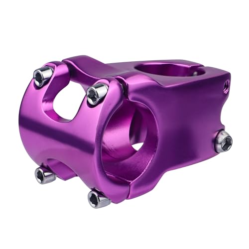 MEGHNA 31.8 Attacco manubrio MTB Bicicletta Manubrio Riser Lega di Alluminio Manubrio Corto 0 Gradi per Mountain Bike E-Bike, BMX, MTB/Bici da Strada (Viola)