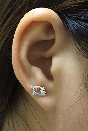 Love Heart Cute Pig Sterling Silver Studs Earrings For Women Teen Girls Sensitive Ears Tiny Lucky Post #TOP2