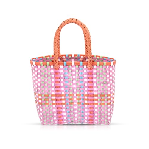 Bolso tejido de paja para mujer, bolsa cuadrada de playa miniatura 1