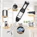 Keylitos 5 in 1 Immersion Hand Blender Mixer, [Upgraded] Handheld Stick Blender with 600ML Chopper, 800ML Beaker, Whisk and Milk Frother for Smoothie, Baby Food, Sauces Red,Puree, Soup (Black)
