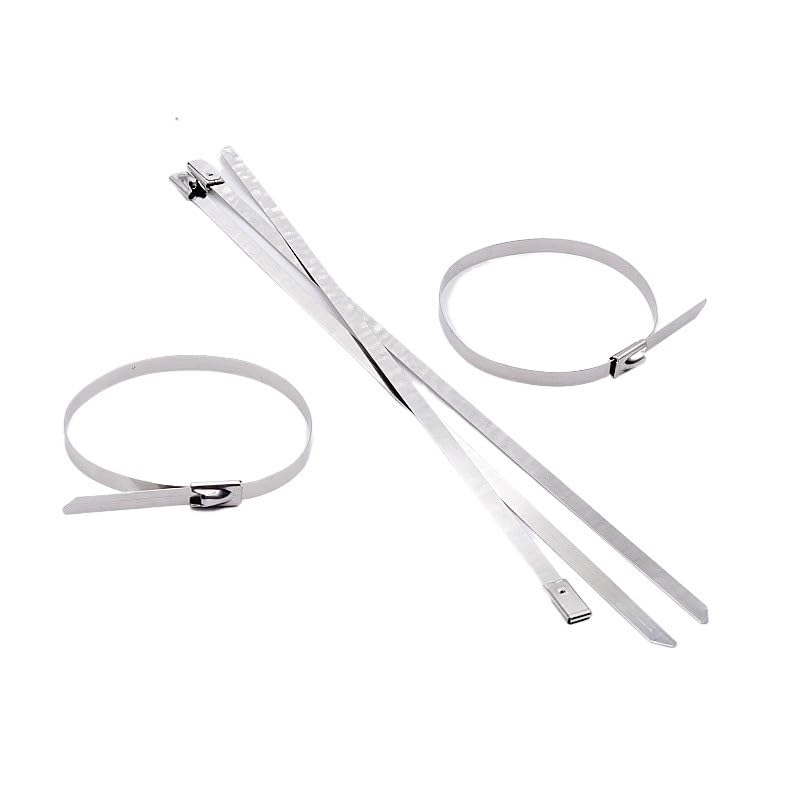 Opaski zaciskowe metalowe Stal nierdzewna Ca 10 20 50 100 200 szt. 12 mm 0,47 cala opaska wydechowa wielofunkcyjna 304 ze stali nierdzewnej metalowa opaska zaciskowa samoblokująca opaski zaciskowe 20