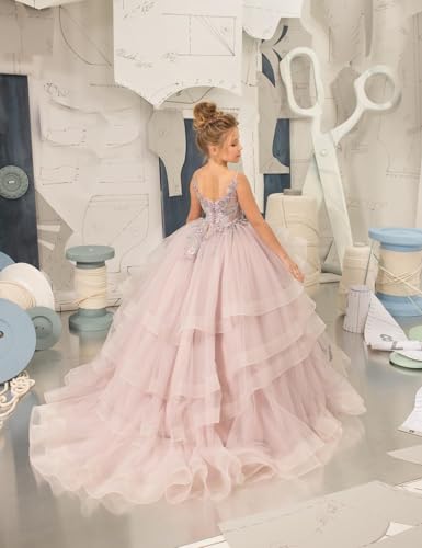 Flower Girl Dress Lace Applique - First Communion Dress Puffy Tulle Pageant Dress for Girls3