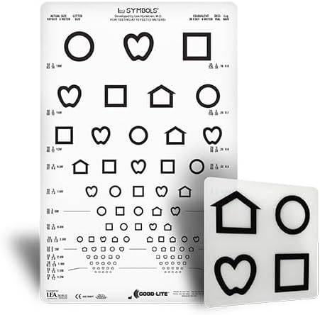 Good-Lite Co LEA Symbols Translucent Distance Chart Set, 10 Feet Testing Distance, with Response Key