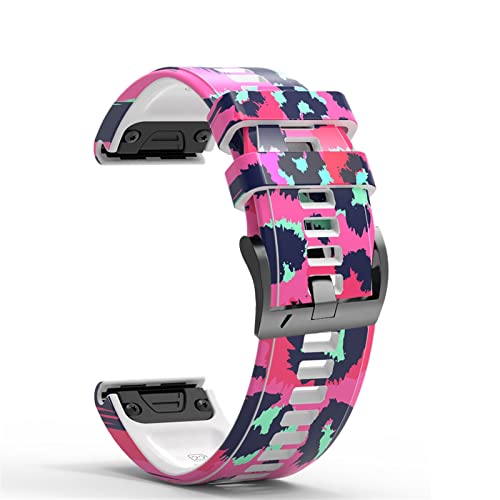 Bracelet montre Garmin Fenix 6X et 5X en silicone imprimé agate 26mm