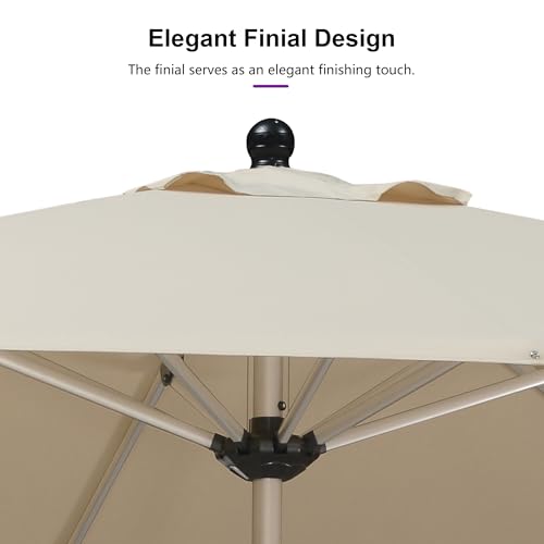 Image of PURPLE LEAF Patio Umbrella 10' x 10' Square Aluminum Frame Khaki