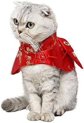 Disfraz de Año Nuevo Chino para Gatos y Perros Pequeños, Talla S, Rojo miniatura 2