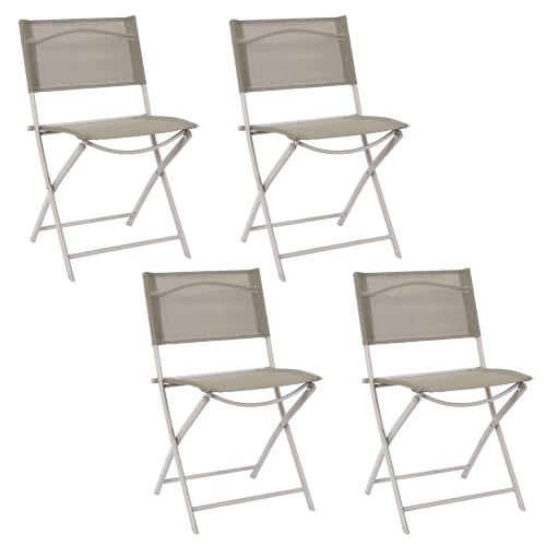HOME DECO FACTORY 4er-Set Stühle Elba Außenmobiliar Beige