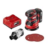 SKIL PWRCore 20 20V Brushed 5' Random Orbital Sander, Variable Speed, Includes 3pc Sandpaper, Dust Box, 2.0Ah Battery and Charger - SR6604B-10