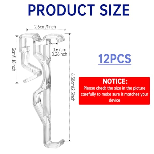 image for Ptwola 12 Pcs Valance Clips 2.75 Inch Clear Hidden Retainer Holder Pla