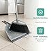 Chanhoo Soft Bristle Broom and Dustpan Combo Set, Long Handle Indoor Broom with Dustpan Set for Kitchen Hardwood Room Office and All Household Floor Cleaning (Gray)