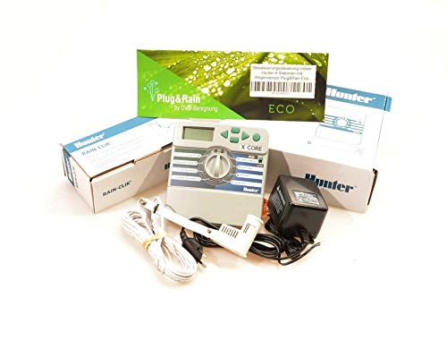 Preisvergleich Produktbild Plug&Rain Bewässerungssteuerung Indoor Hunter 4 Stationen mit Regensensor Eco