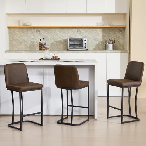 Chummaven 25''H Counter Height Bar Stools Set of 3, Modern