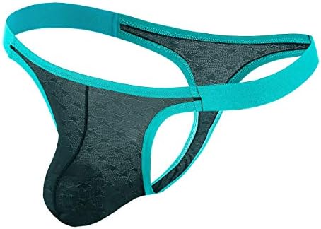 ARCITON Men's Low Rise Bulge Thong Underwear Sexy Stars Printed T-Back Mens Underwear Medium (Waist: 28"- 30") Light Blue-2