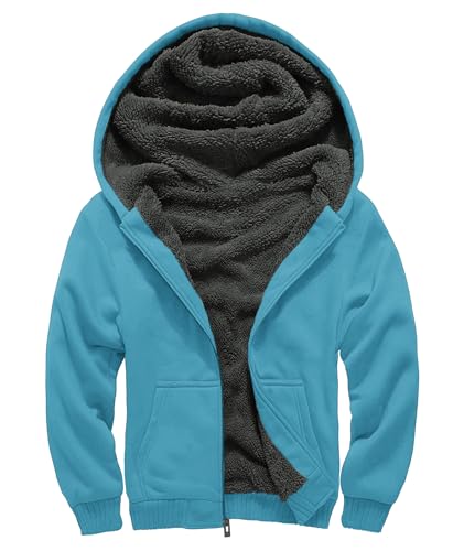 Image of GEEK LIGHTING Boys Sherpa Lined Hoodie Kids Fleece Sweatshirt Full Zip Hooded Jacket