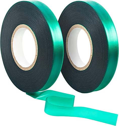 Unves 2 Rolls Garden Tape 300 Feet 1/2 Green Plant Ties Tape Reusable Nursery Tapes Wide Stretch Tie Tapes Tomato Plant Support for Indoor Outdoor Patio Branches Climbing Flowers Vegetables