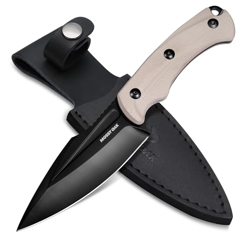 Image of Mossy Oak 8.5 inch Full-tang Fixed Blade Knife with Sheath (G10 Handle-Desert) | Stainless Steel Blade; Outdoor Knives for Survival, Camping, Hiking