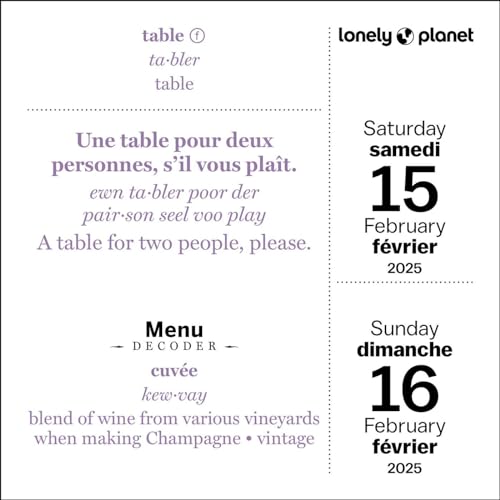 9781524889210 Lonely Planet: French Phrasebook 2025 Day-To-Day Calendar thumb #3