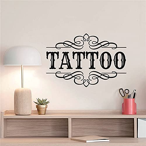 Vinyl Tattoo Wall Decal Studio Salon Decoration Logo Wall Sticker Tattoo Shop Wall Window Stickers Art Removable Wall Mural Poster Tm-35 (Black) #TOP4