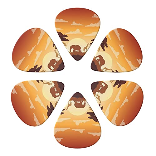 Lot de 6 médiators pour guitare acoustique, guitare électrique, basse, ukulélé Motif éléphant et girafe au coucher du… - Les Beatles, Paul McCartney, John Lennon, RIngo Starr, George Harrison Lot de 6 médiators pour guitare acoustique, guitare électrique, basse, ukulélé Motif éléphant et girafe au coucher du… – Image 5