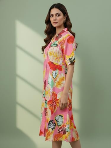 Image of GRECIILOOKS Printed Maxi Dress for Women | Trendy Long One Piece Summer Outfit | Lightweight Flared Dress for Casual & Holiday