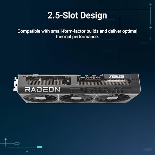 Image of ASUS Prime Radeon RX 9070 OC Edition Graphics Card (PCIe 5.0, HDMI /DP 2.1, 2.5-Slot Design, axial-tech Fans, Dual Ball Fan Bearings, Dual BIOS, GPU Guard)