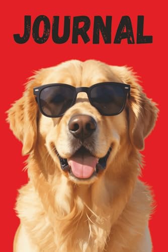 Cute Golden Retriever Dog With Sunglasses Journal (Notebook, Diary): Lined Notebook for Notes, Journaling, Lists, & More Created Especially for Golden Retriever Lovers | 6x9 inches | 120 pages