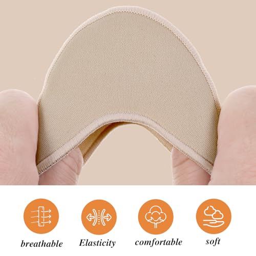 Image of Sibba Toe Pouches Pads 2 Pcs Ballet Dance Pointe Pads Shoe Socks Knitted Fabric Toe Cap Cover Wrapped Protector Cushion Women Ball-of-Foot Cushions Anti-Slip Toe Half Socks Insoles