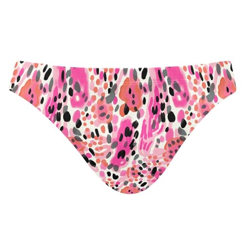 Pink Leopard Swim Briefs for Men Swimsuit Bikini Swimwear S B0402850
