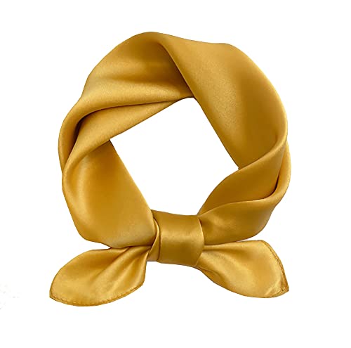 JERLA Women's Men's Small Square 100% Real Mulberry Silk satin Scarfs Hair head face scarf 21
