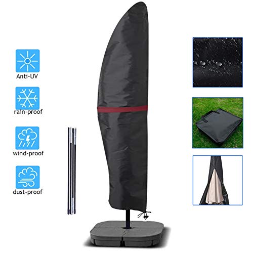 Shieldo Patio Umbrella Covers,Light-Weight and Durable Cantilever Umbrella Coverï¼Œ420D Waterproof Patio Umbrella Covers for 9ft with Push Rod