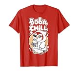 Boba Chill Kawaii Penguin Bubble Mike Tea Drink Cool Penguin T-Shirt, Men, Red, XX-Large