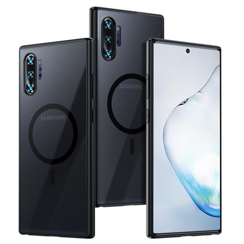 Guizzcg for Samsung Galaxy Note 10 Magnetic Case - [Compatible with Magsafe Accessory][Military Drop Protection] Soft TPU Bumper + Translucent Matte Back Cover for Note 10, Matte Black